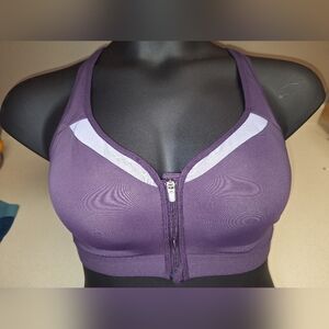 Champion Purple Sports Bra with Zip Front